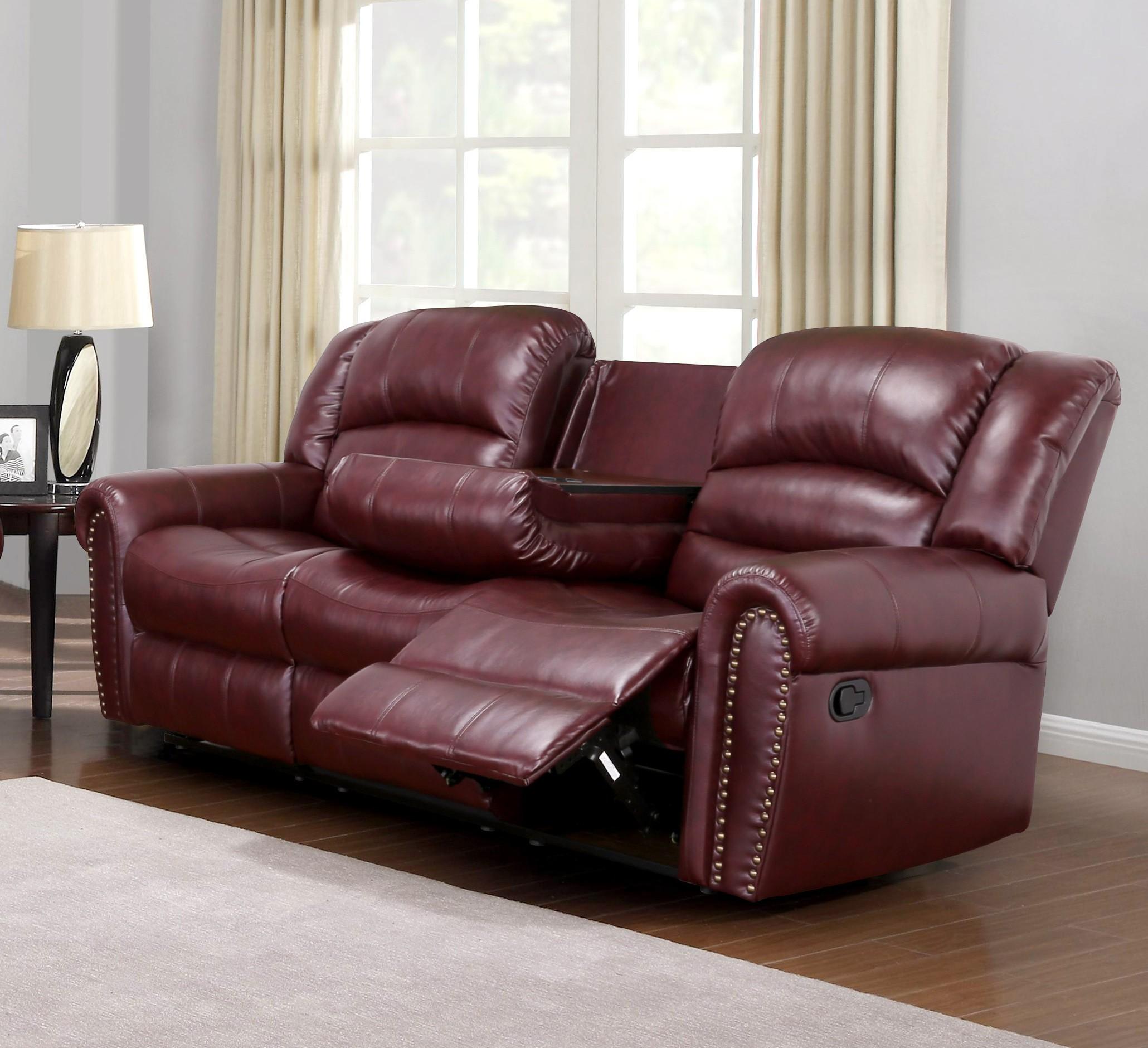 

    
Meridian 686 Chelsea Living Room Sofa in Burgundy Bonded Leather Contemporary

