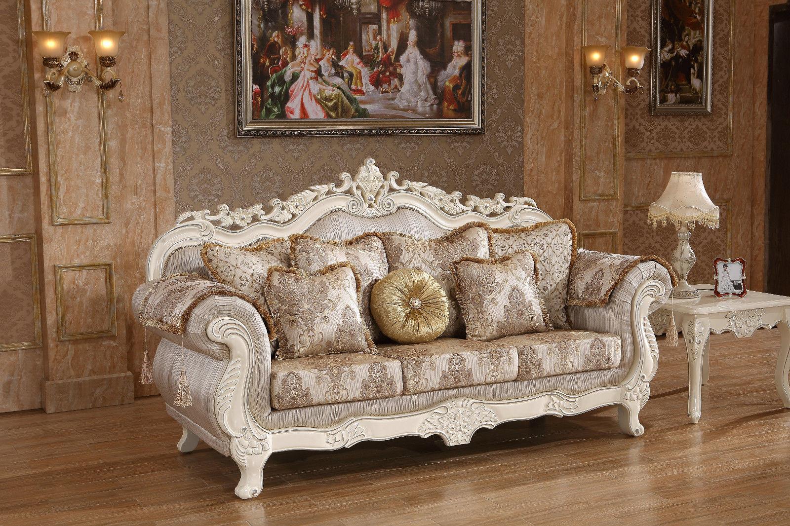 

    
Meridian 691 Serena Living Room Set 2pcs in Pearl White Hand Crafted Traditional

