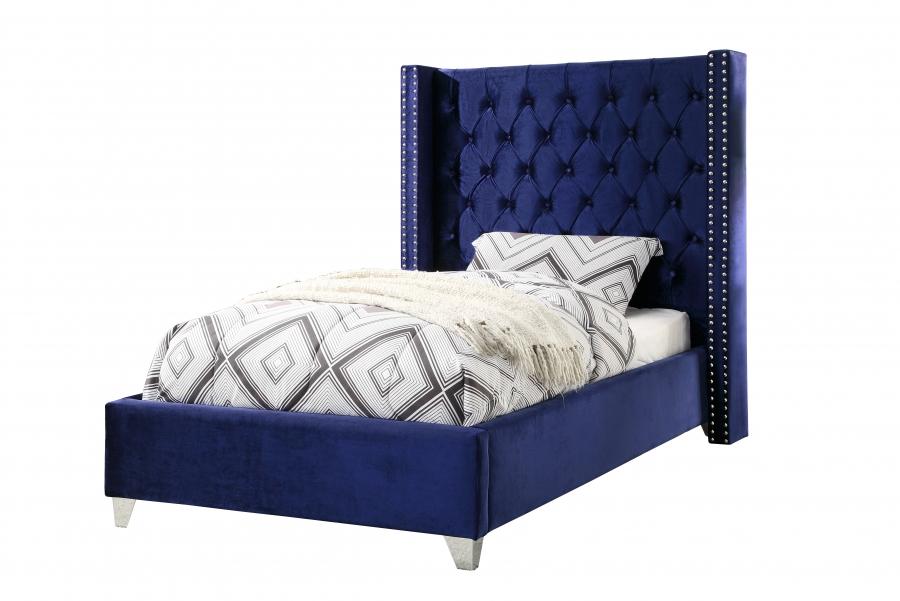

    
Navy Velvet Tufted Twin Bed AidenNavy-T Meridian Contemporary
