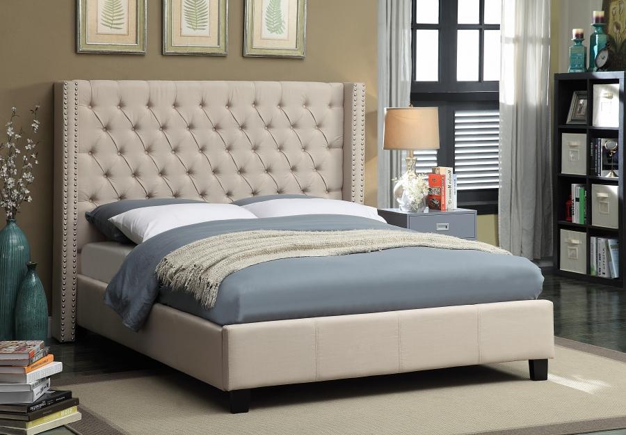 

    
Beige Linen Tufted Full Bed AshtonBeige-F Meridian Contemporary Modern
