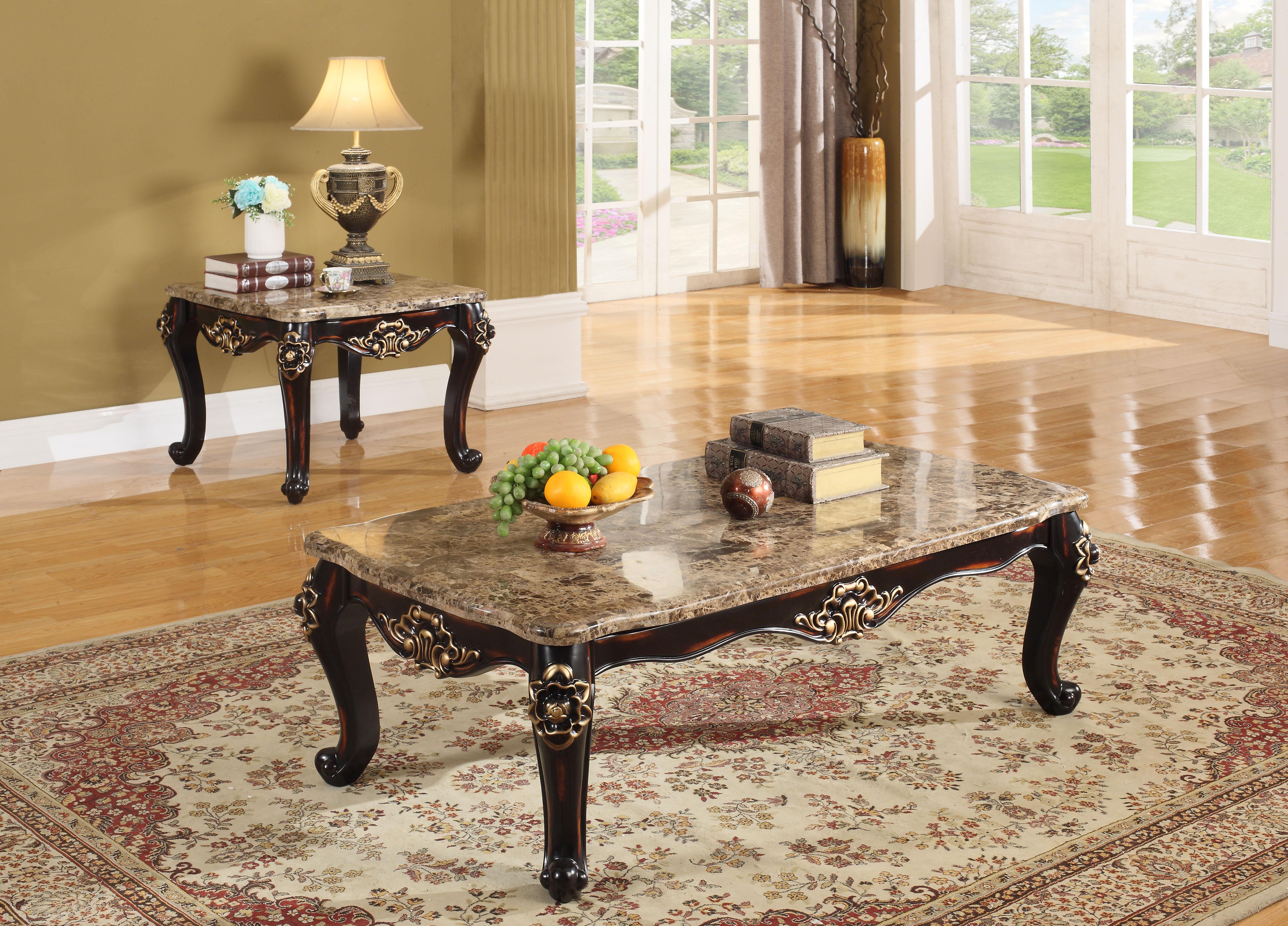 

    
Meridian Furniture 275 Barcelona Genuine Marble Top Coffee & End Tables Set 2Pc Traditional
