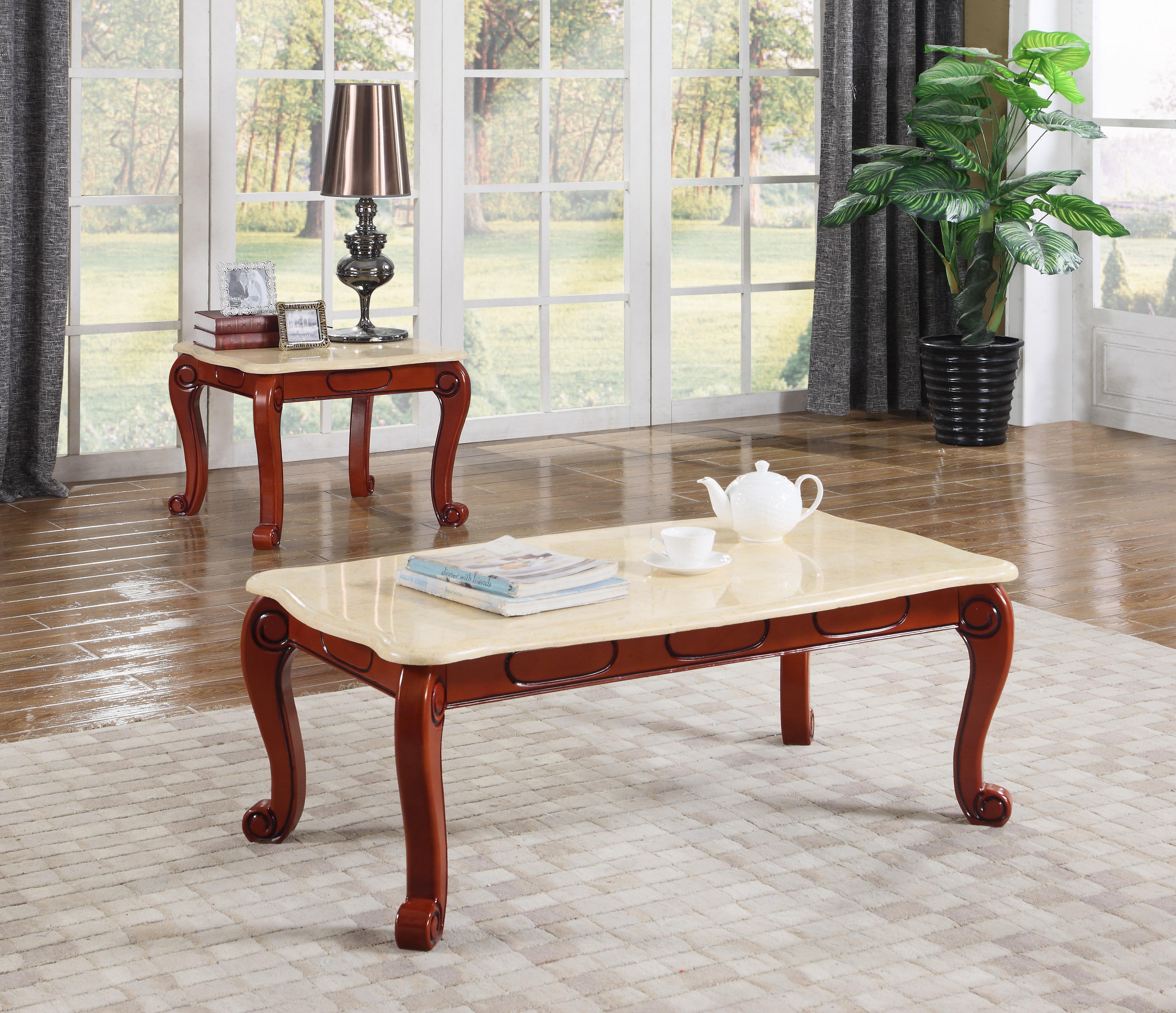 

    
Meridian Bella Coffee Table Set 3pcs in Beige Hand Crafted Traditional Style

