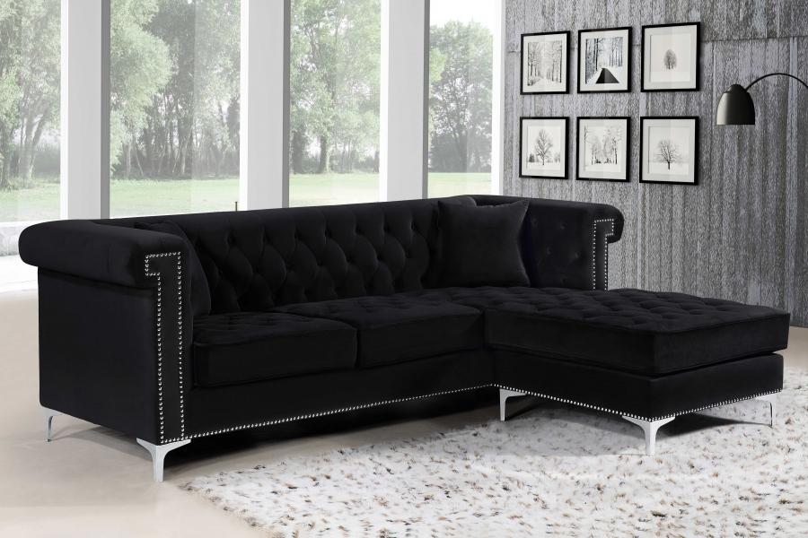 

    
Black Velvet Deep Tufting Reversible Sectional Meridian Furniture 608 Damian
