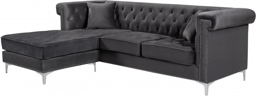 

        
Meridian Furniture Damian 608Grey Sectional Sofa Gray Velvet 647899950353
