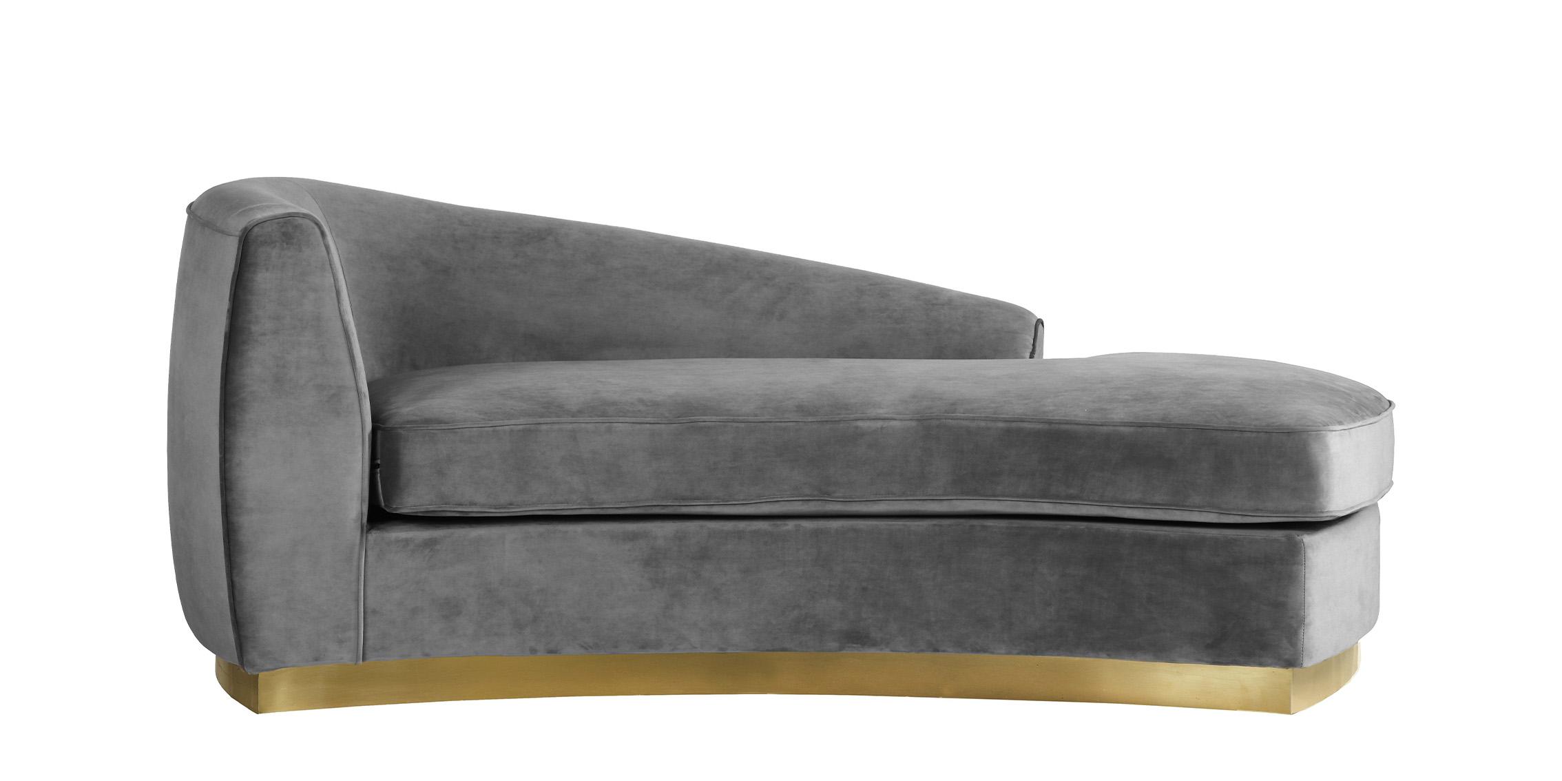 Contemporary, Modern Chaise Julian 620Grey-Chaise 620Grey-Chaise in Gray Velvet