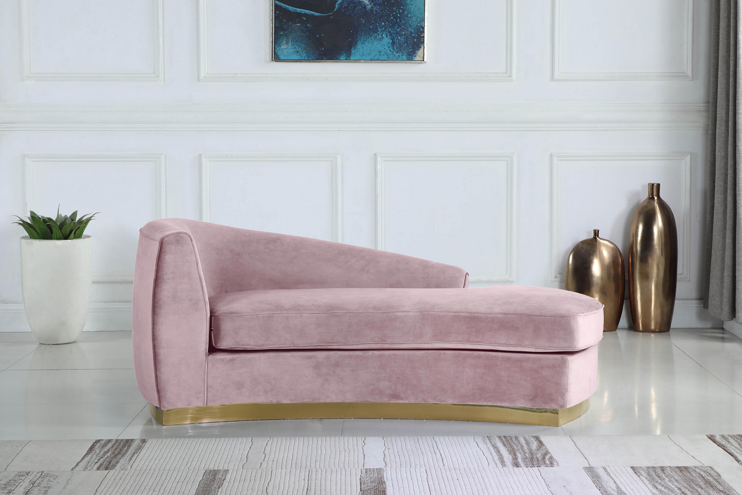 

    
Glam Pink Velvet Curved Back Chaise Julian 620Pink-Chaise Meridian Contemporary
