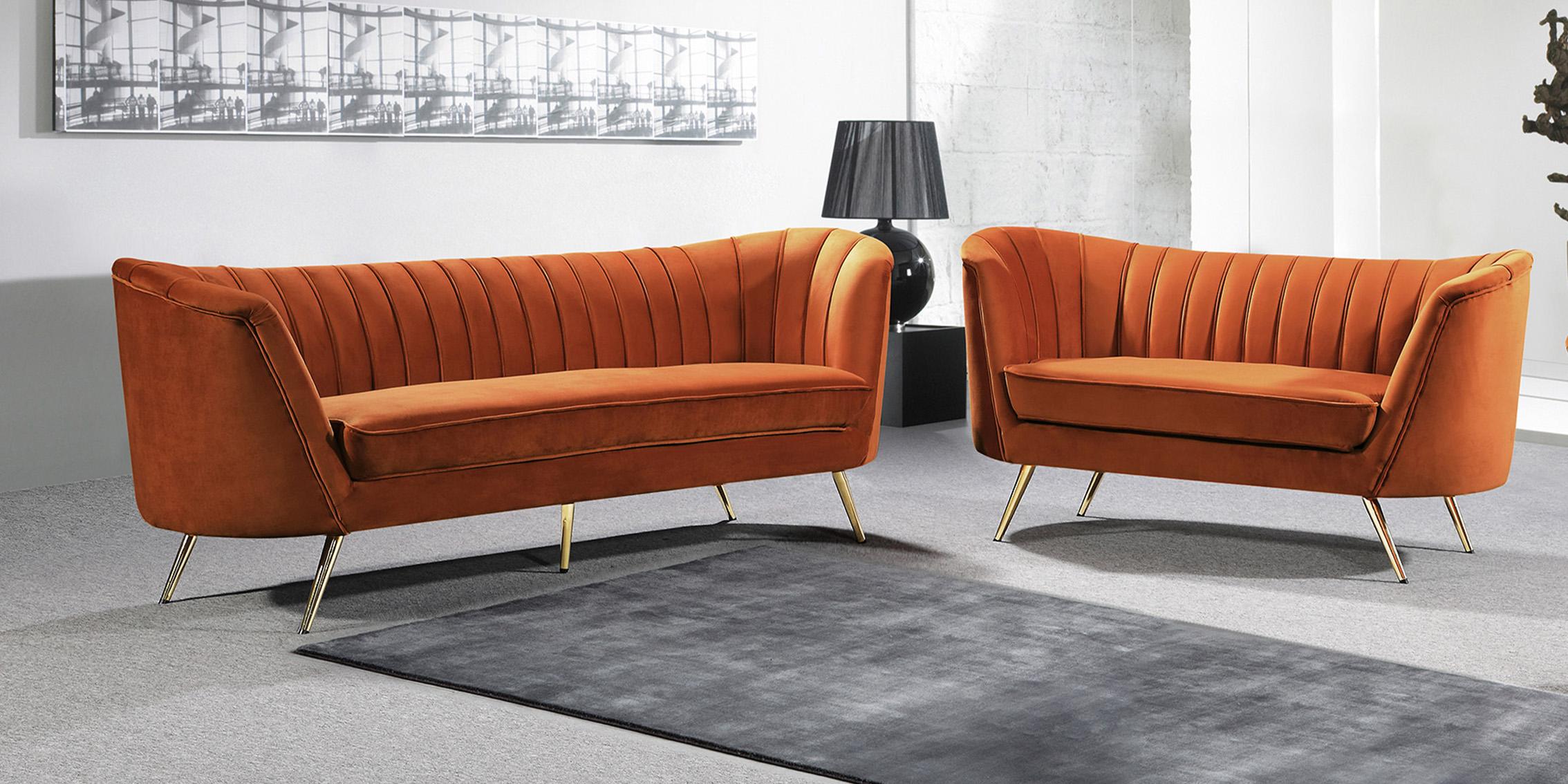 Meridian Furniture Margo 622Cognac-S-Set-2 Sofa Set