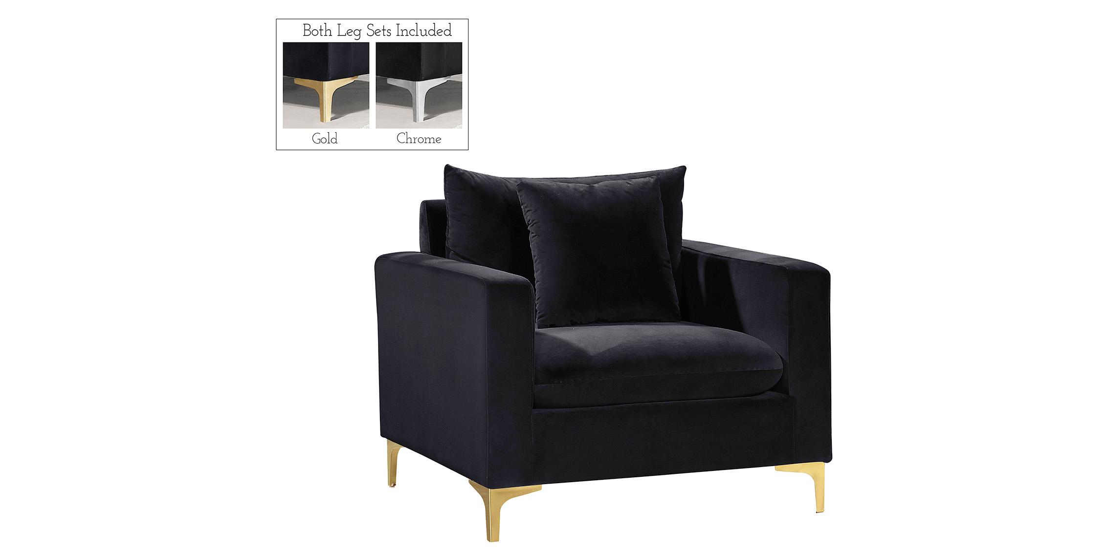 

    
 Photo  Glam Black Velvet Sofa Set 3Pcs 633Black-S Naomi Meridian Modern Contemporary
