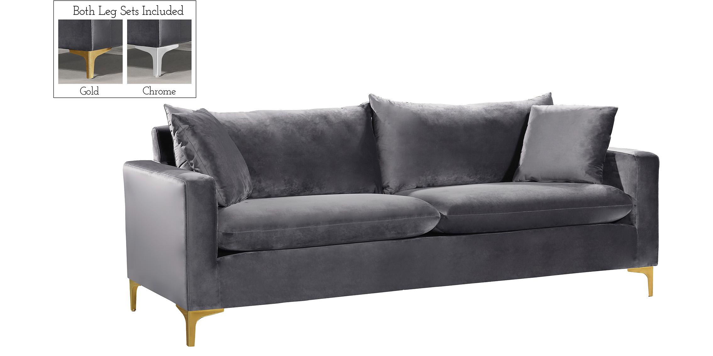 

    
 Order  Glam Grey Velvet Sofa Set 3Pcs 633Grey-S Naomi Meridian Modern Contemporary
