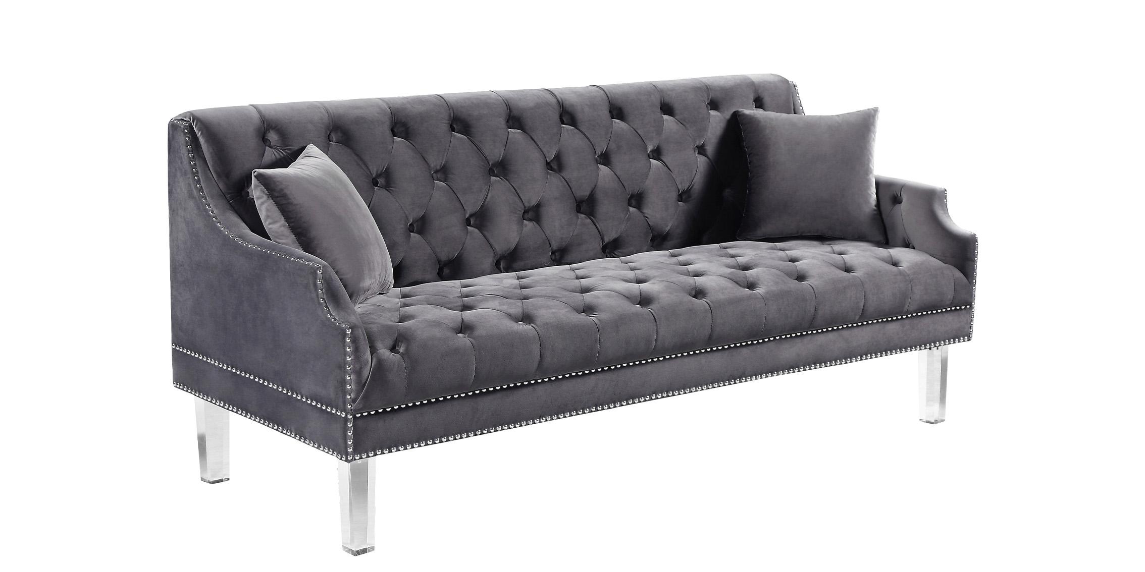 

        
Meridian Furniture Roxy 635Grey-S-Set-2 Sofa Set Gray Velvet 647899951305
