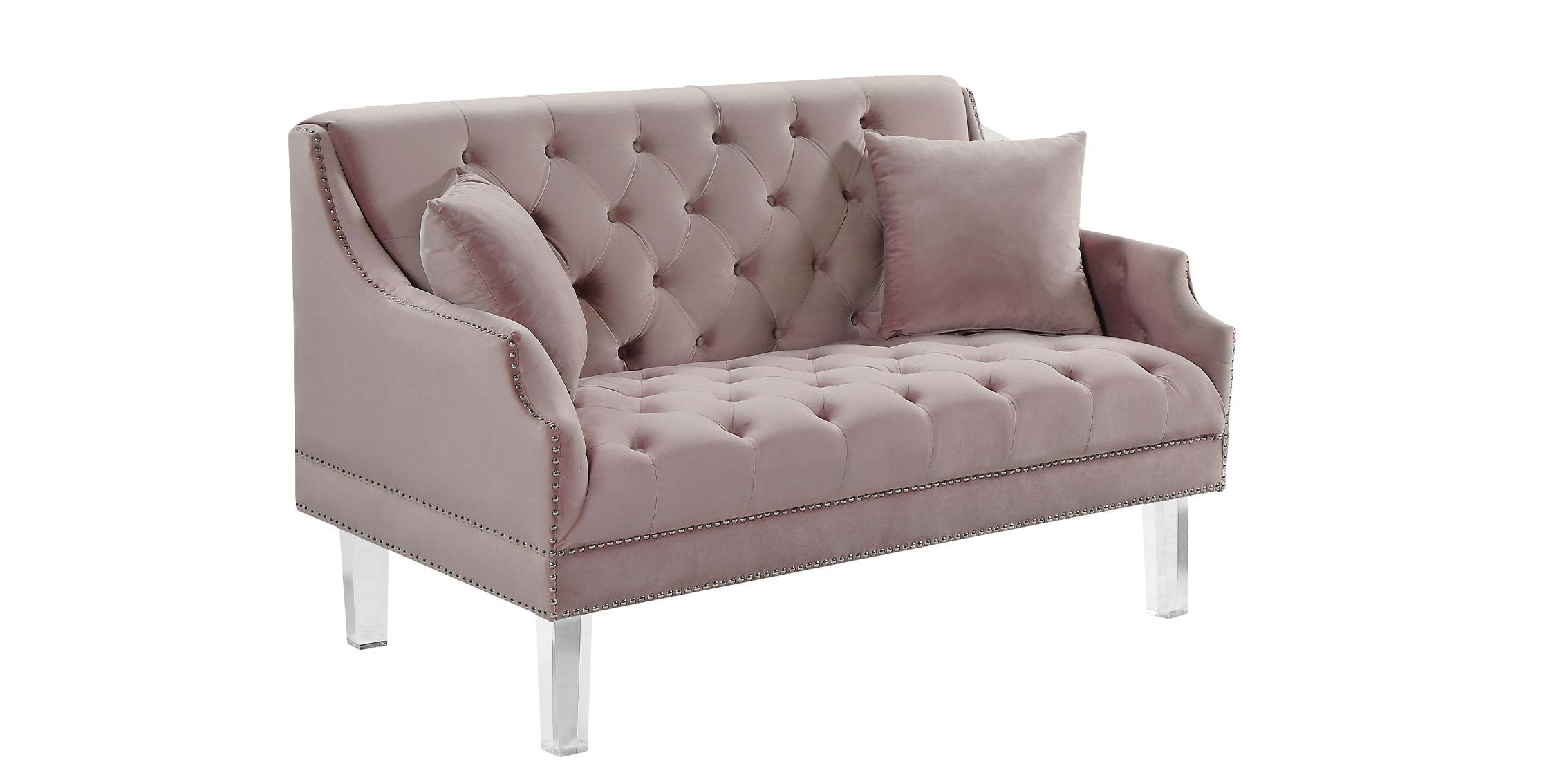 

    
635Pink-Set-3 Pink Velvet Button Tufting Sofa Set 3P Roxy 635Pink Meridian Contemporary
