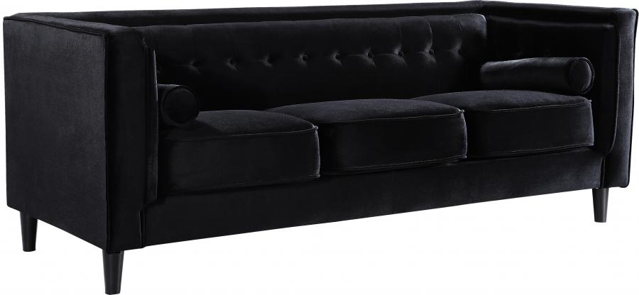 

    
Black Velvet Sofa Contemporary Meridian Furniture 642 Taylor
