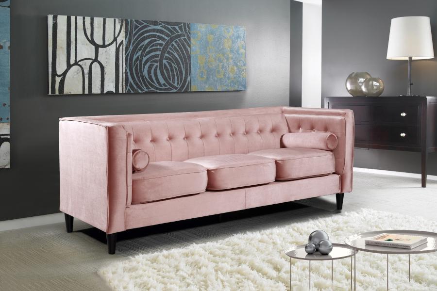 

    
Pink Velvet Sofa Contemporary Meridian Furniture 642 Taylor
