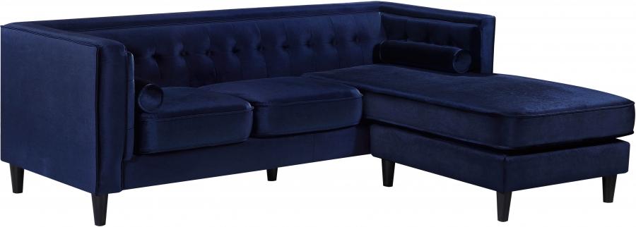 

        
Meridian Furniture 643 Taylor Sectional Sofa Navy Velvet 647899950506
