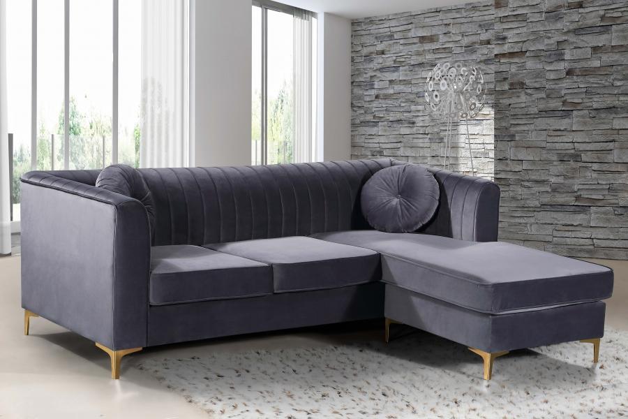

        
Meridian Furniture 660 Eliana Sectional Sofa Gray Velvet 647899949159
