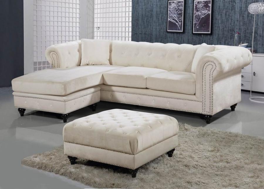 

        
Meridian Furniture Sabrina 667Cream-Set Sectional Sofa Set Cream Velvet 00647899946752
