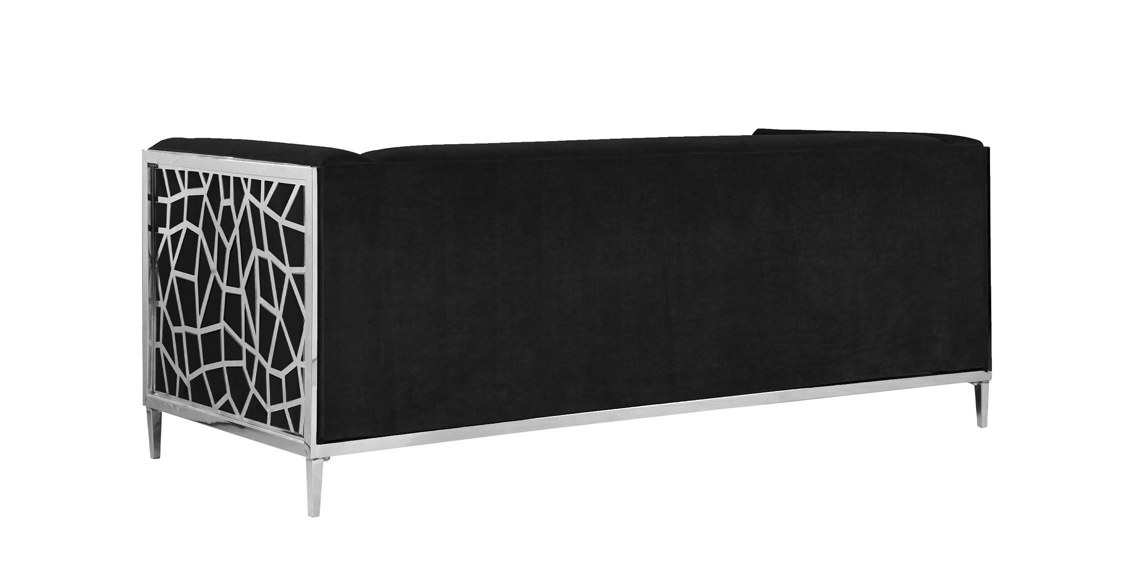 

                    
Buy Black Velvet & Chrome Sofa Set 3Pcs OPAL 672Black-S Meridian Contemporary Modern
