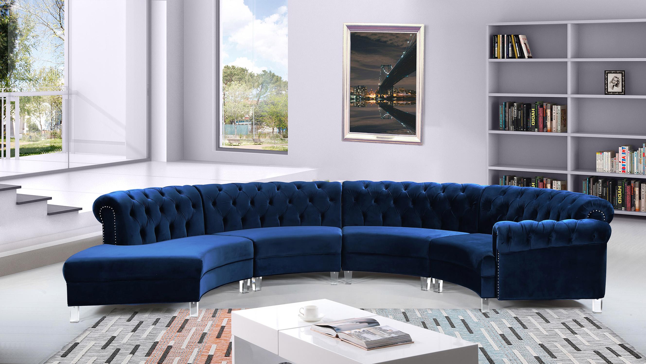 

    
697Navy-Sec-4PC Meridian Furniture Sectional Sofa
