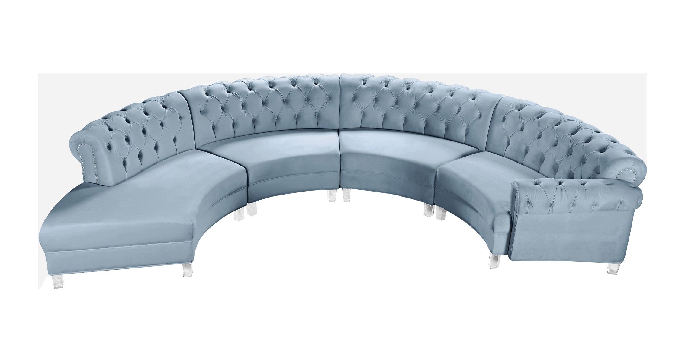 

    
Meridian Furniture ANABELLA 697Skyblu-4 Sectional Sofa Light Blue 697Skyblu-Sec-4PC
