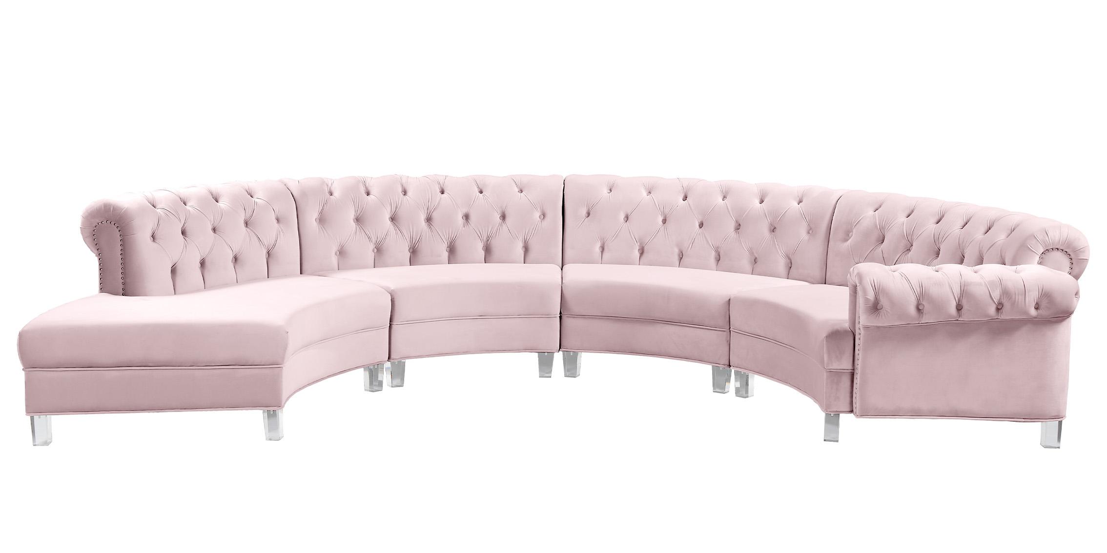 

    
Meridian Furniture ANABELLA 697Pink-4 Sectional Sofa Pink 697Pink-Sec-4PC

