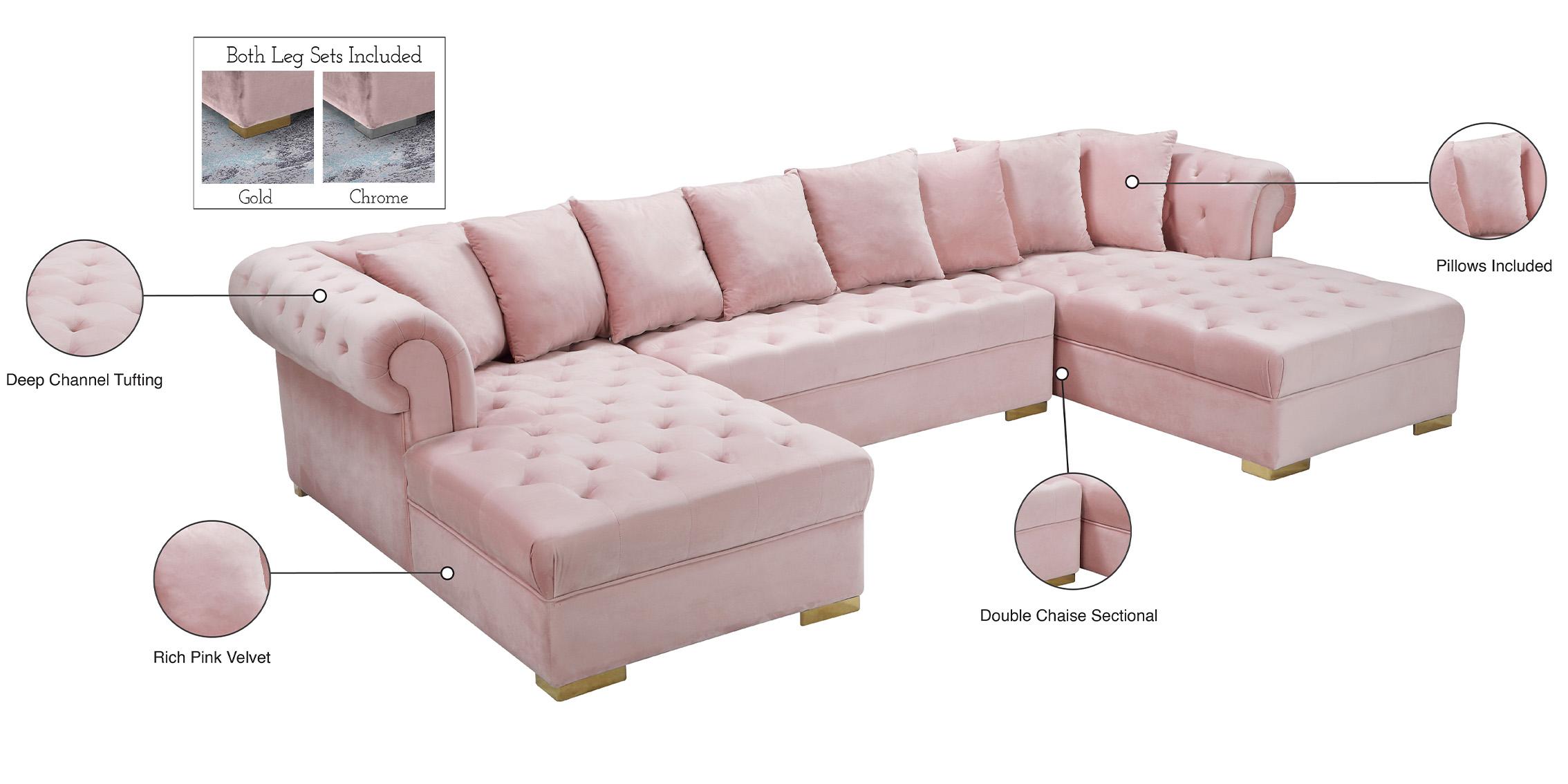 

        
Meridian Furniture PRESLEY 698Pink-Sectional Sectional Sofa Pink Velvet 704831405934
