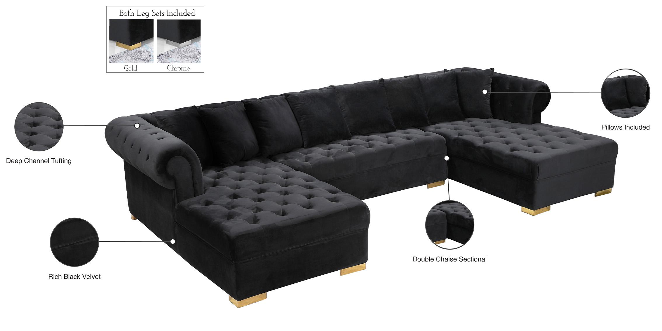 

        
Meridian Furniture PRESLEY 698Black-Sectional Sectional Sofa Black Velvet 704831405941
