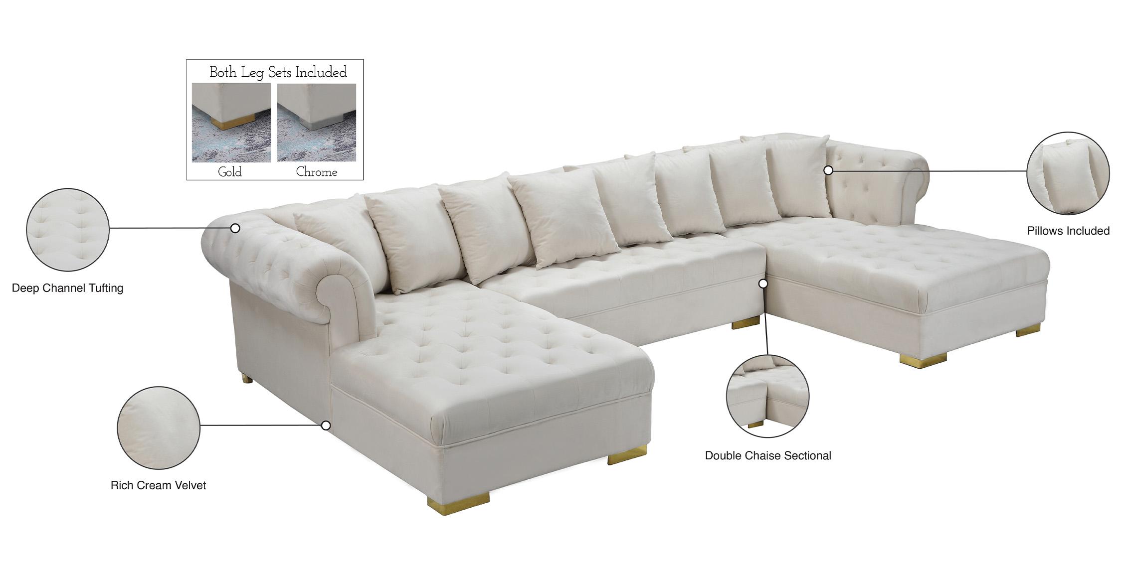 

        
Meridian Furniture PRESLEY 698Cream-Sectional Sectional Sofa Cream Velvet 704831405958
