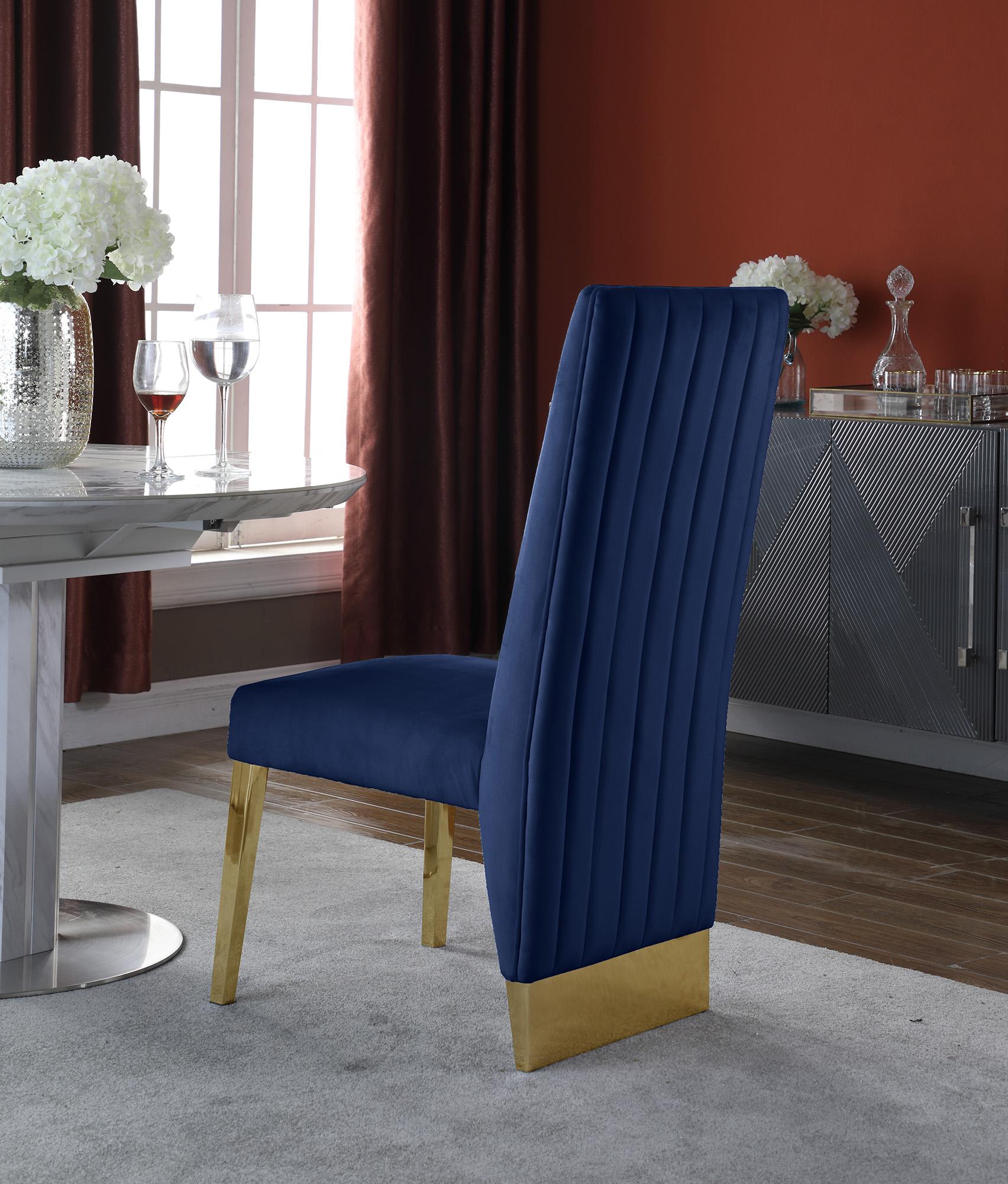 

        
Meridian Furniture PORSHA 755Navy-C-Set-4 Dining Chair Set Blue Velvet 704831404562
