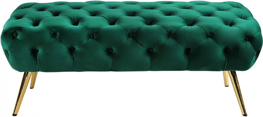 

    
Green Velvet Tufted Bench Amara 138Green Meridian Contemporary Modern
