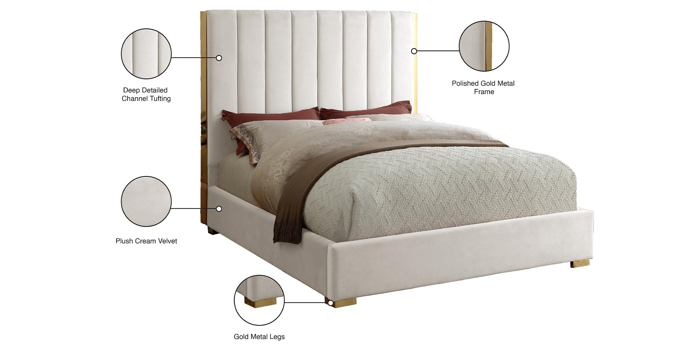 

    
Meridian Furniture BECCA Cream-Q Platform Bed Cream BeccaCream-Q
