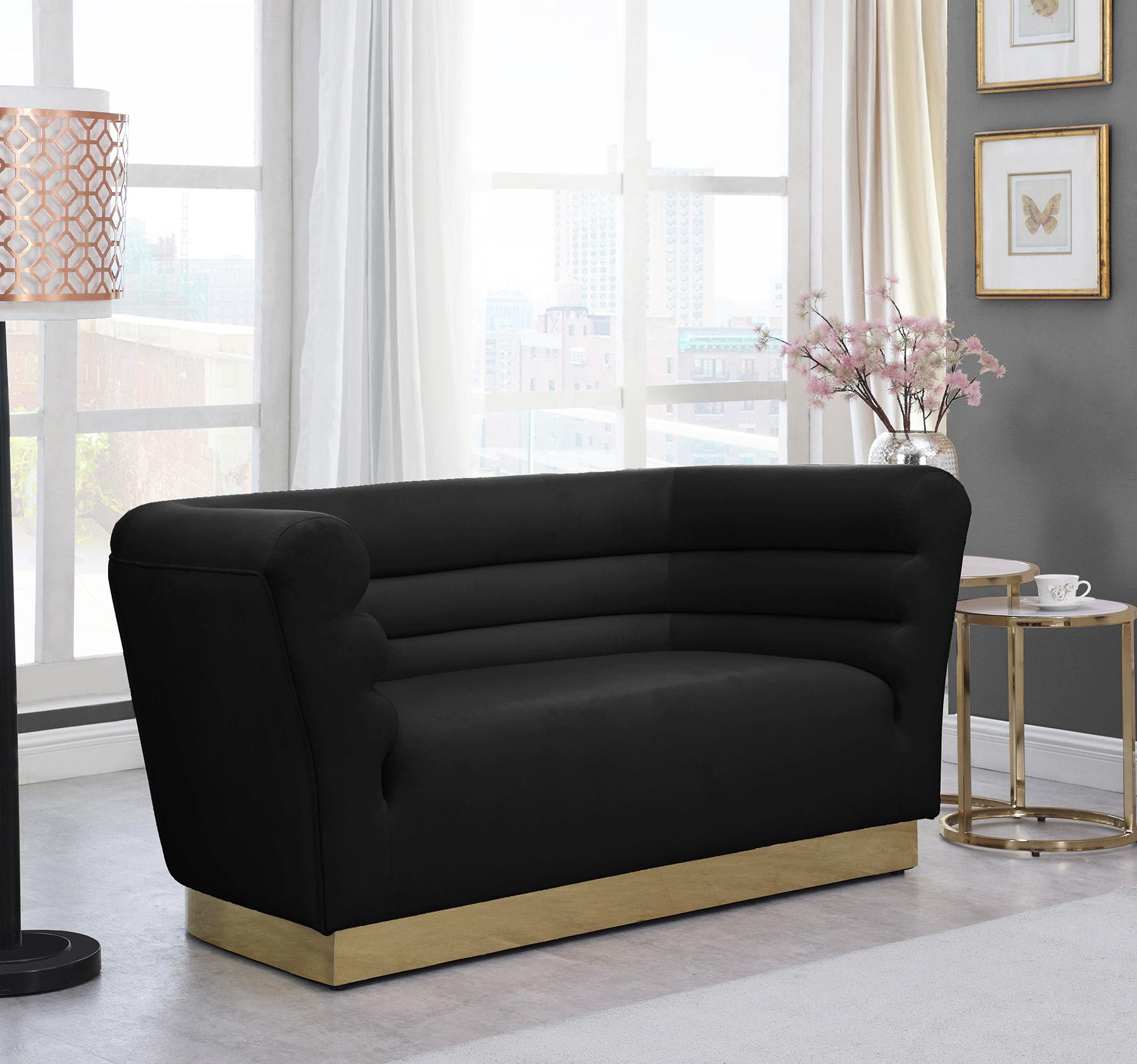 

    
 Shop  Black Velvet Channel Tufting Sofa Set 3P BELLINI 669Black Meridian Contemporary
