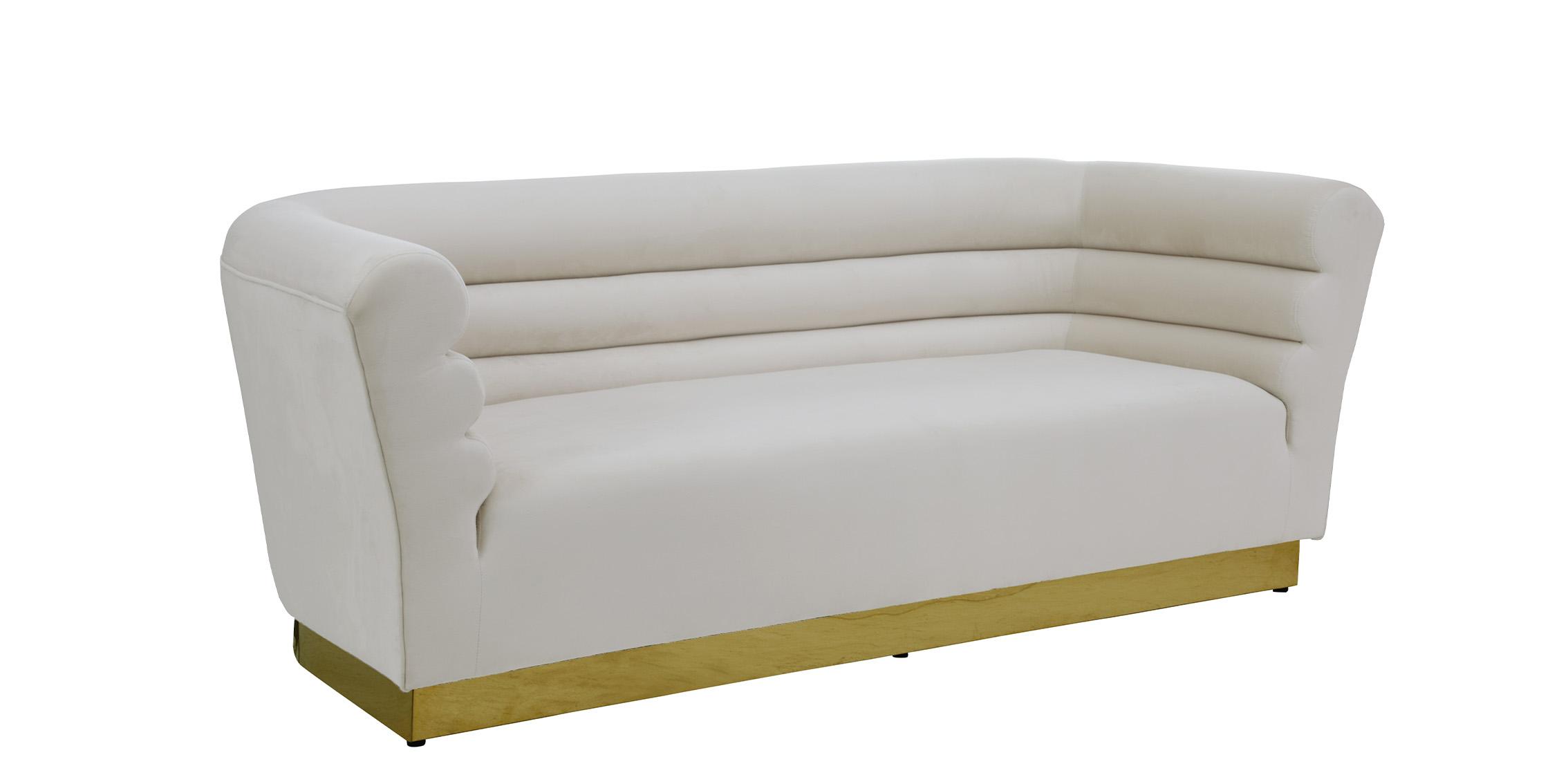 

    
Cream Velvet Channel Tufting Sofa Set 3P BELLINI 669Cream Meridian Contemporary
