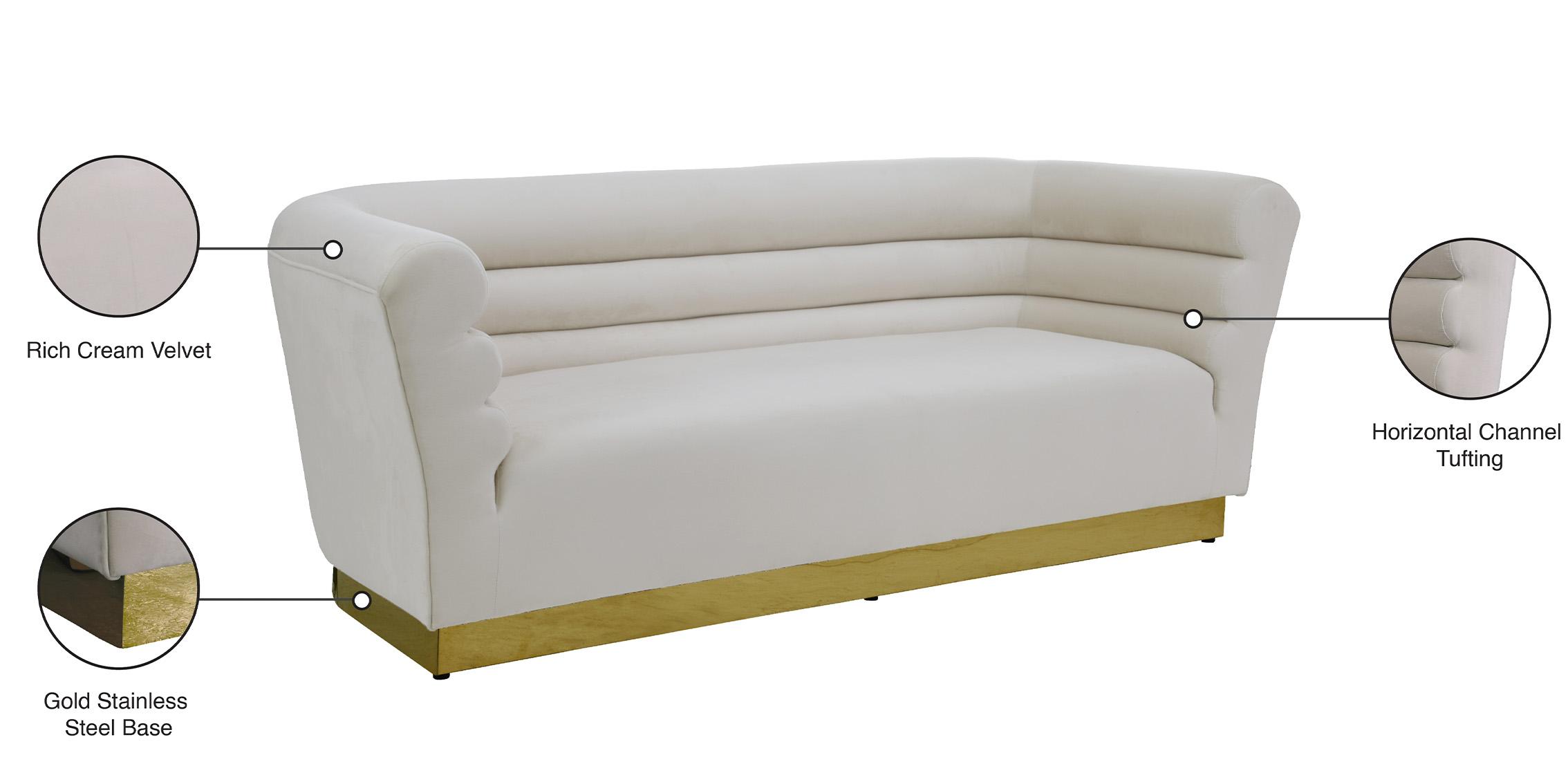 

    
 Photo  Cream Velvet Channel Tufting Sofa Set 3P BELLINI 669Cream Meridian Contemporary
