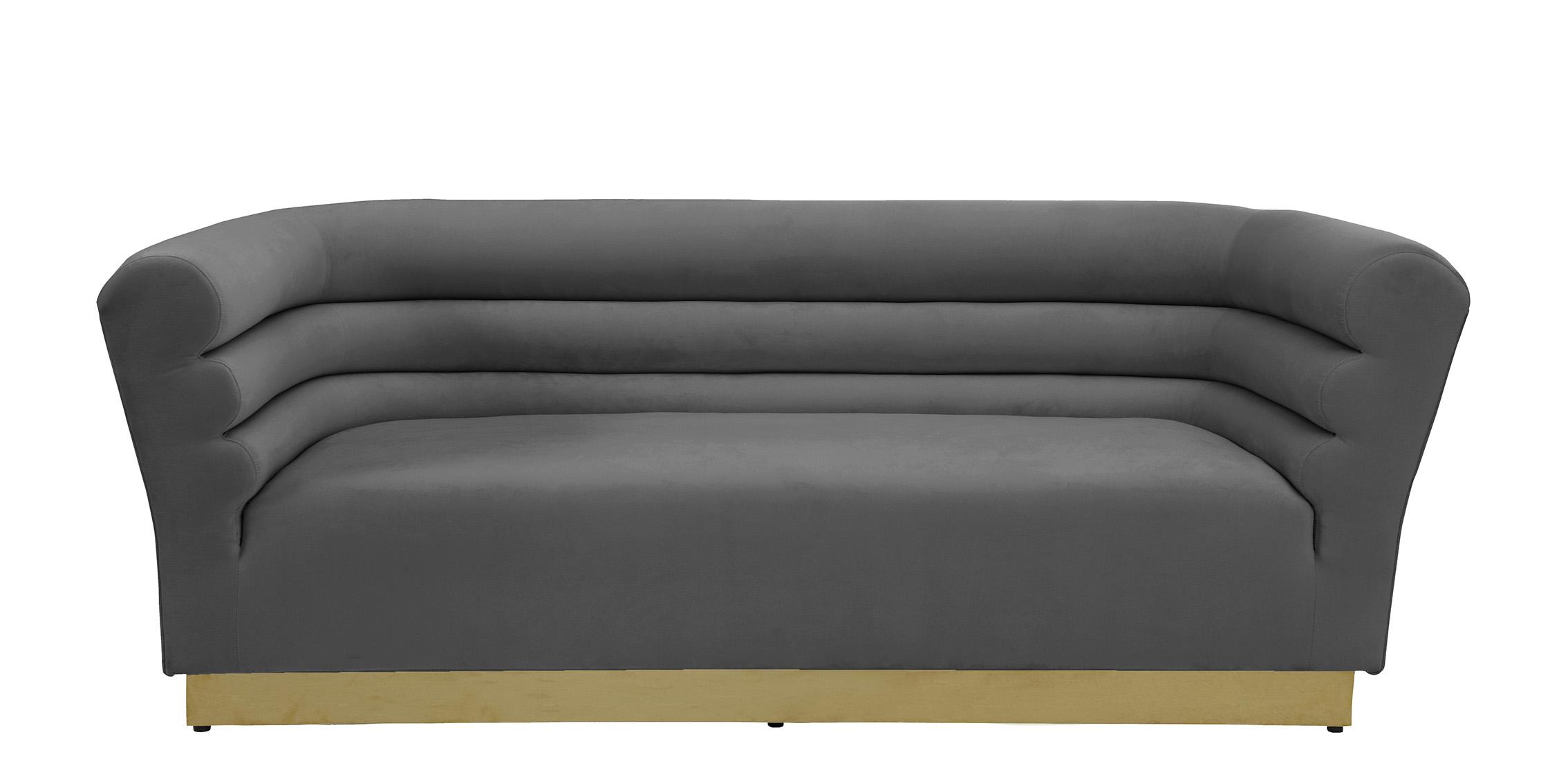 

    
669Grey-Set-2 Grey Velvet Channel Tufting Sofa Set 2P BELLINI 669Grey Meridian Contemporary
