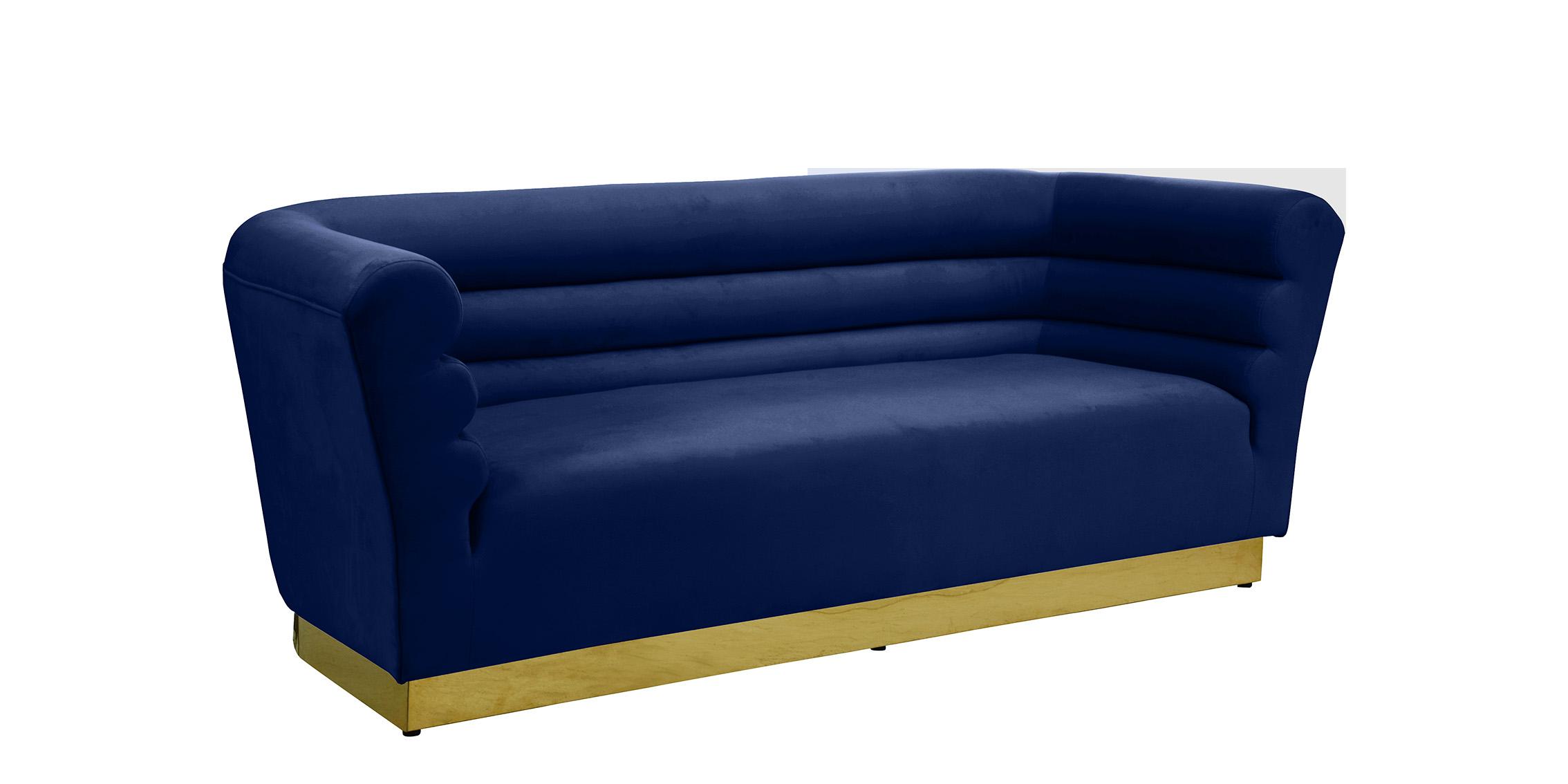 Contemporary, Modern Sofa BELLINI 669Navy 669Navy-S in Blue Velvet
