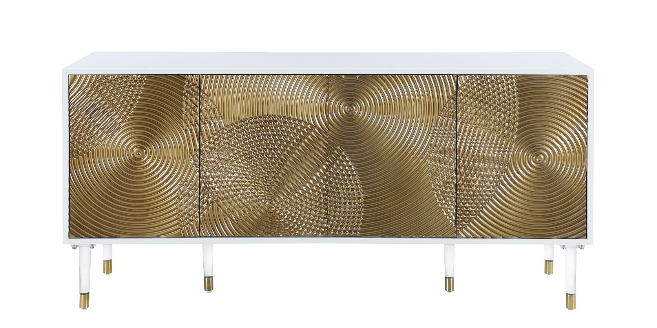 Contemporary, Modern Buffet BELLISSIMO 321 321 in White, Gold Lacquer