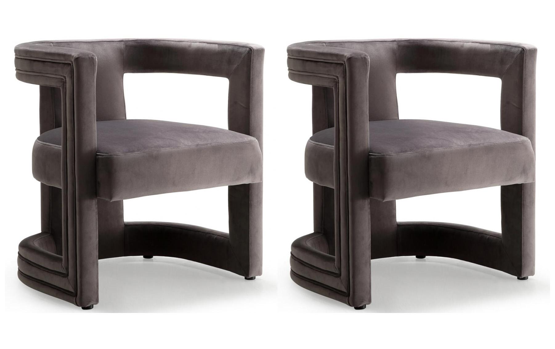 Contemporary, Modern Accent Chair Set Blair 530Grey-Set-2 530Grey-Set-2 in Gray Velvet