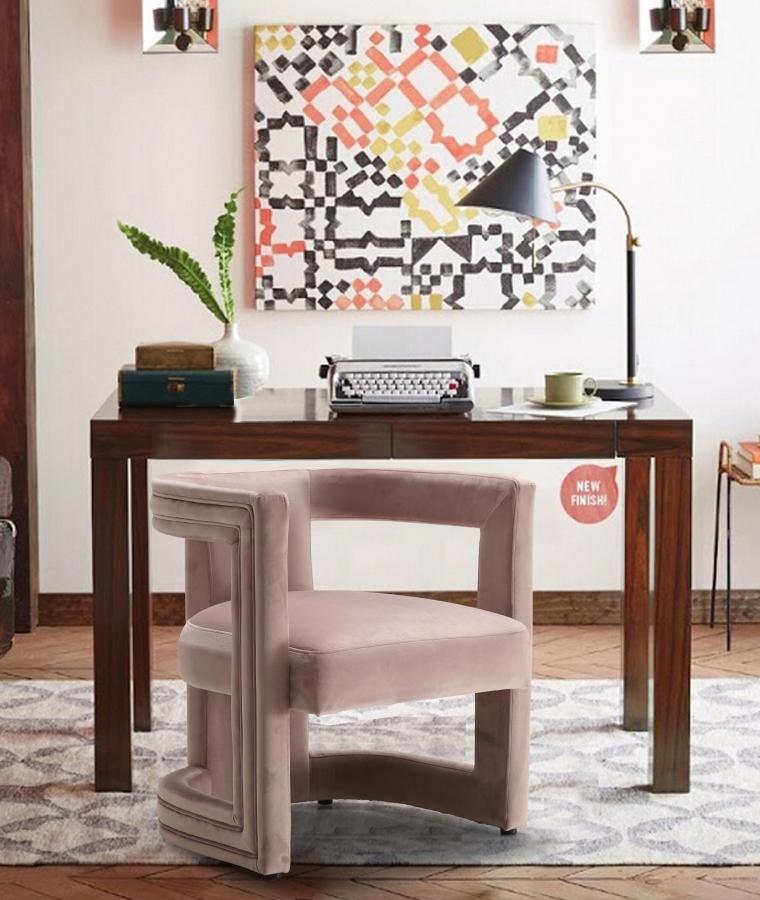 

    
Pink Velvet Accent Chair Set 2Pcs Blair 530Pink Meridian Contemporary Modern
