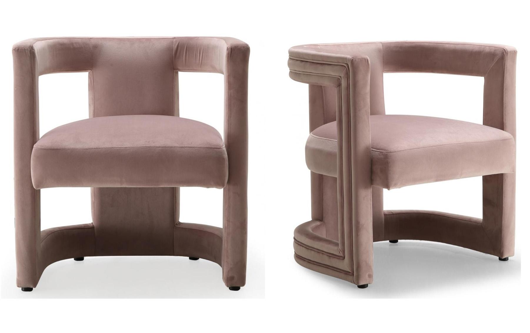 Contemporary, Modern Accent Chair Set Blair 530Pink-Set-2 530Pink-Set-2 in Pink Velvet