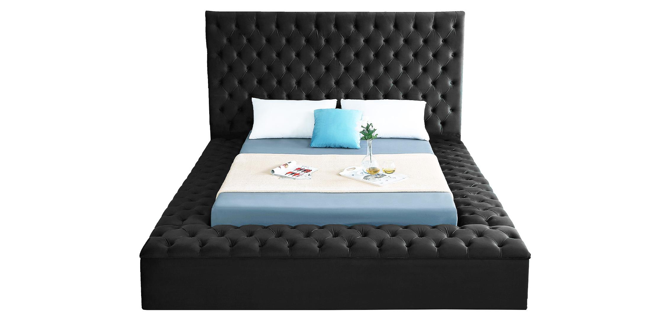 

        
647899946585Black Velvet Tufted Storage Queen Bed BLISS Meridian Contemporary Modern

