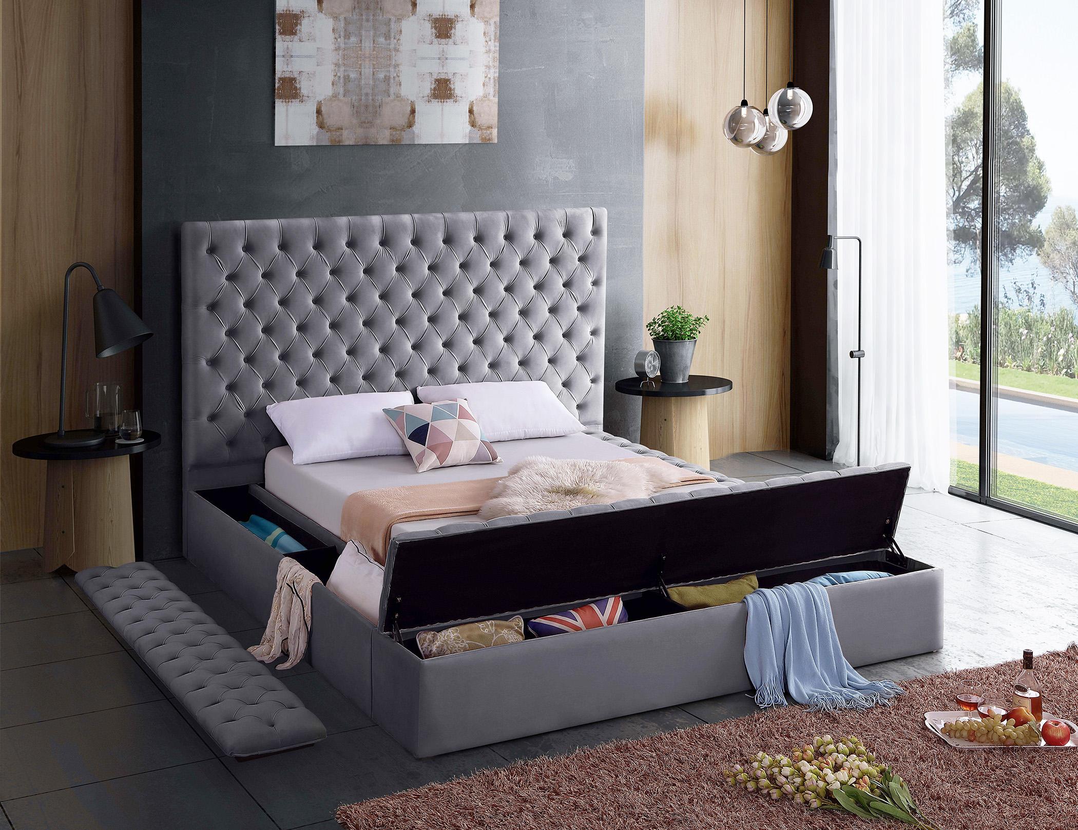 

    
BlissGrey-K Meridian Furniture Storage Bed

