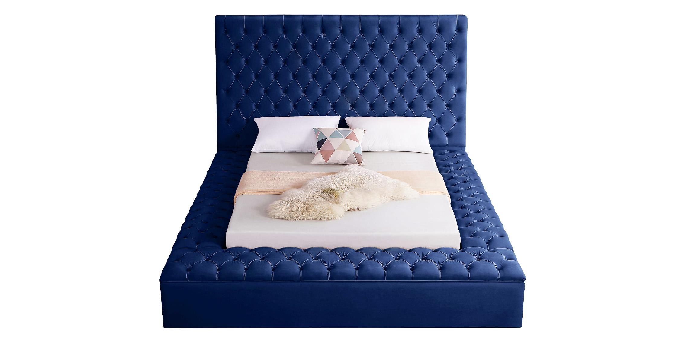

        
647899946578Navy Velvet Tufted Storage King Bed BLISS Meridian Contemporary Modern
