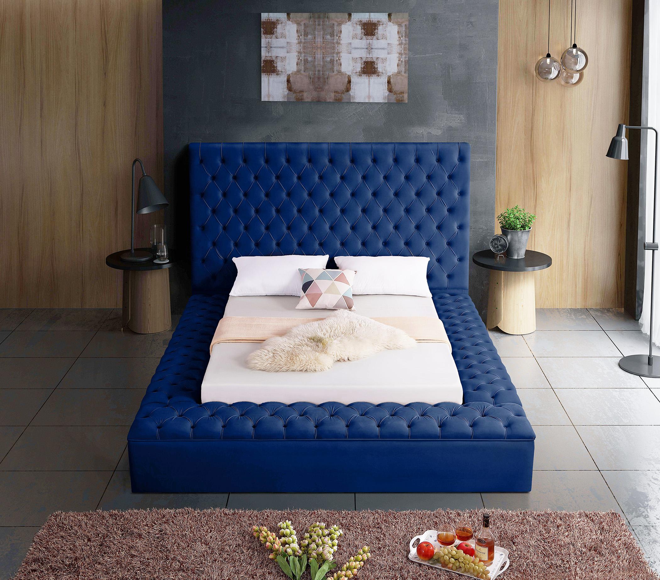 

    
BlissNavy-K Navy Velvet Tufted Storage King Bed BLISS Meridian Contemporary Modern
