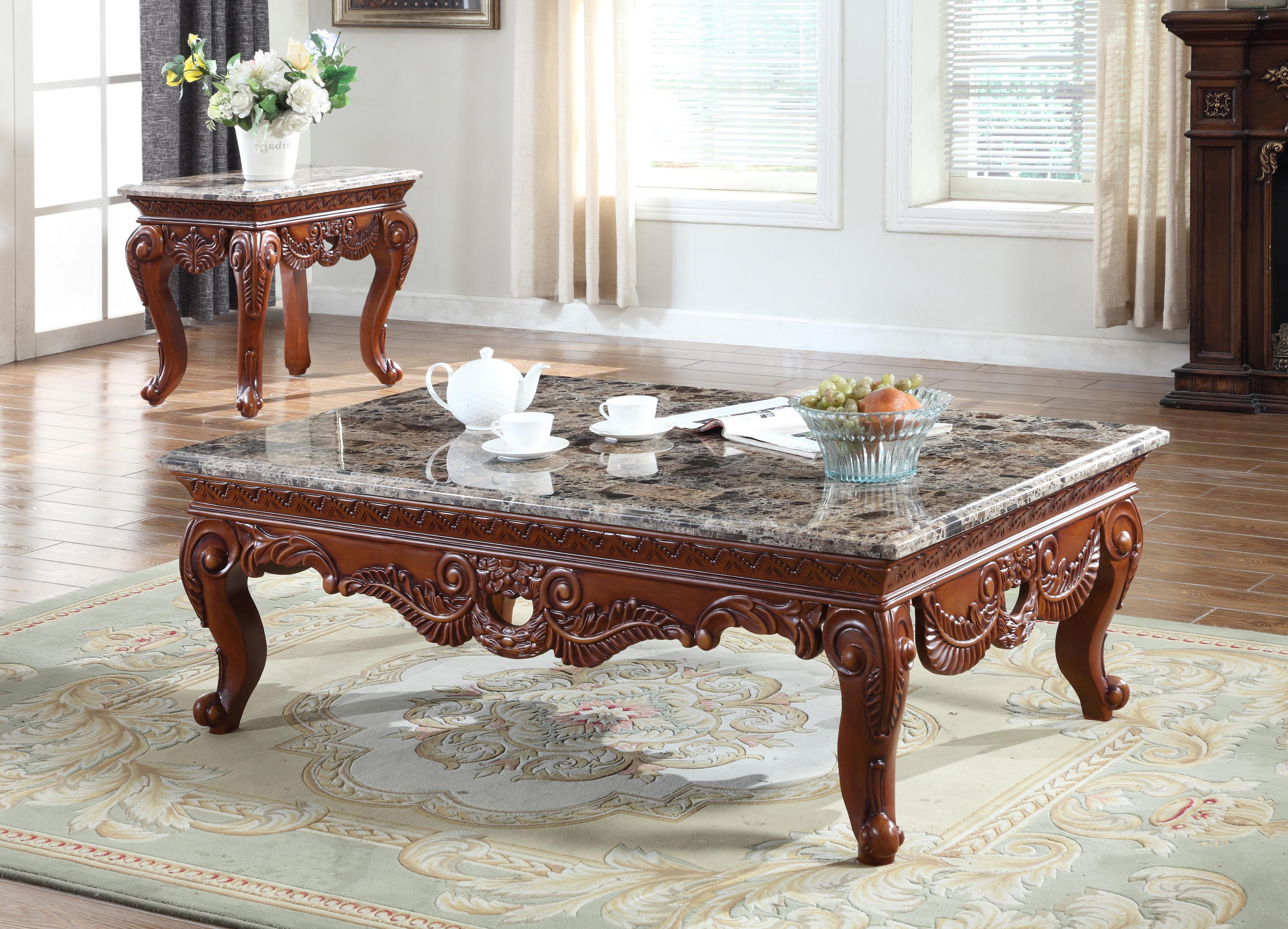 

    
Meridian Furniture Bordeaux Coffee Table in Rich Cherry Set 3Pcs Traditional
