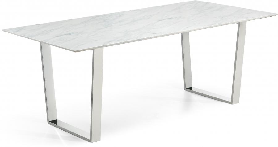 Contemporary, Modern Dining Table Carlton 735-T 735-T in Chrome, Light Gray 