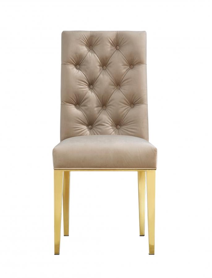

    
Beige Velvet & Gold Steel Dining Chair Set 2Pcs Capri 716BE-C Meridian Modern
