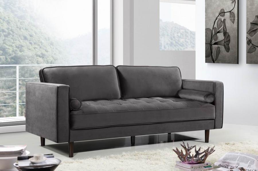 

    
Grey Velvet Sofa Emily 625Grey-S Meridian Modern Traditional
