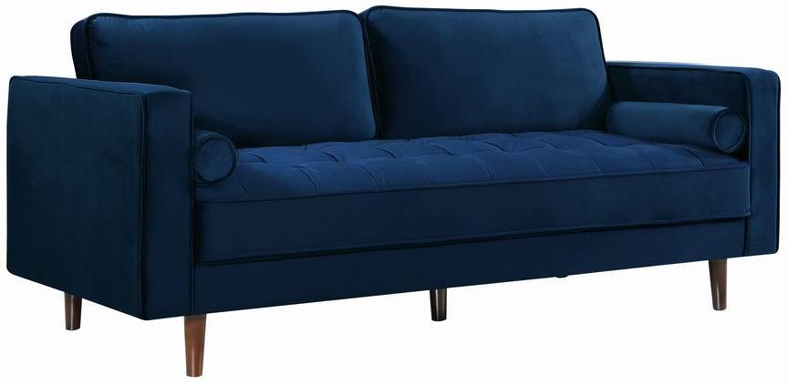 Traditional Sofa Emily 625Navy-S 625Navy-S in Navy blue Velvet