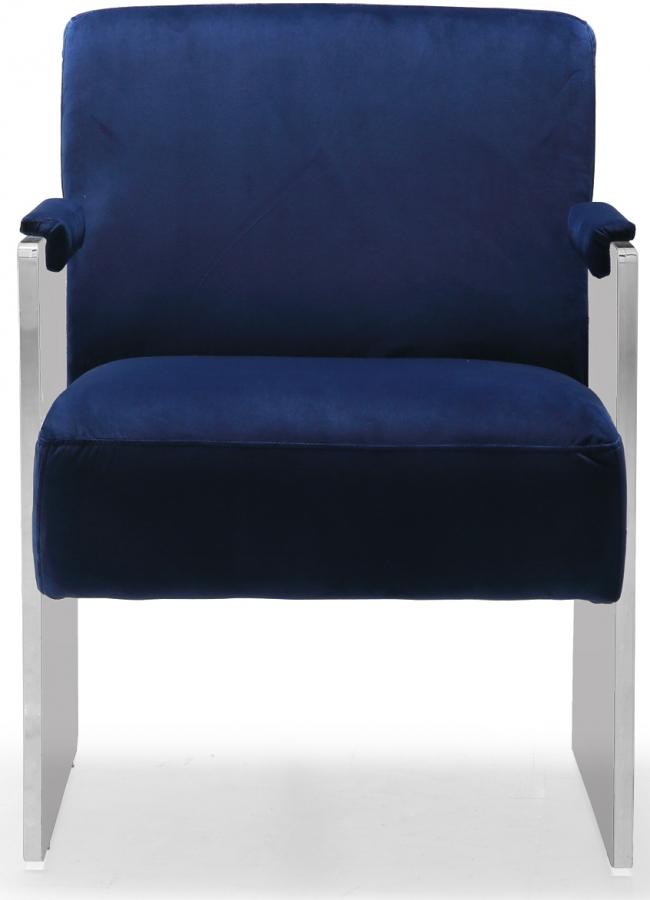 

    
Meridian Furniture Eva Modern Navy Blue Velvet Acrylic Arms Accent Chair
