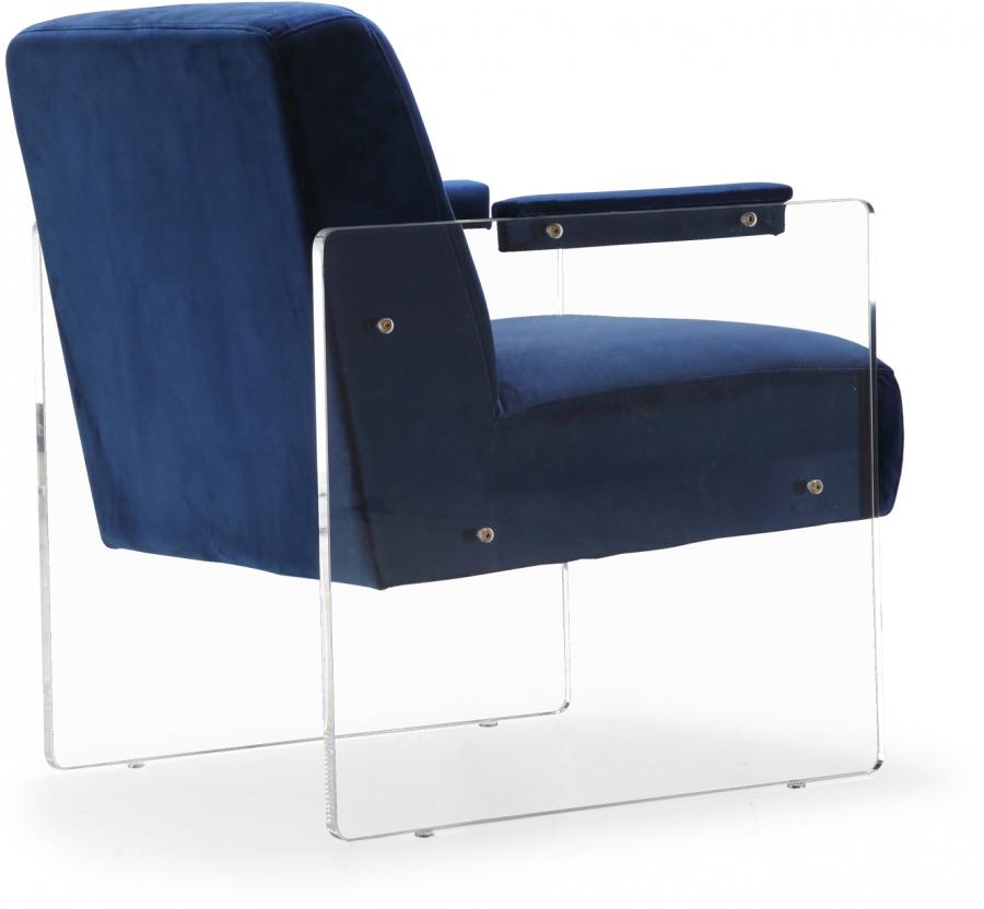

        
Meridian Furniture Eva Accent Chair Navy blue Velvet 00647899947087
